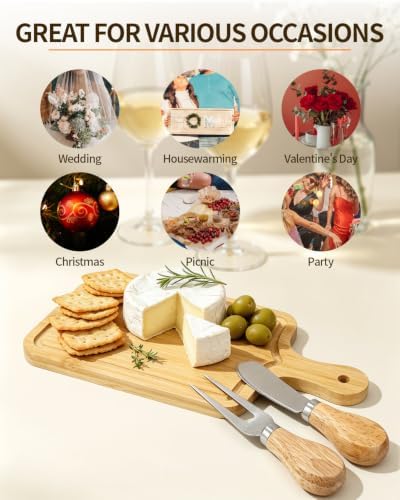 4 Set Bridal Shower Favor Prizes Charcuterie Board, Bamboo Cheese Board - Image 6