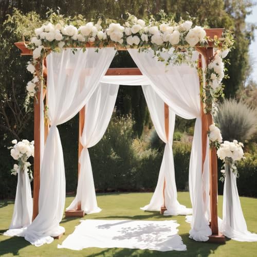 Barcelonetta | Chiffon Fabric | Decoration, Drapery Fabric | Wedding, Gender Reveal, Baby Shower, Birthday | for Arbor, Arch, Canopy, Table and Chair Decoration (White, 10 Yards) - Image 4