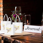 Honoson 60 Pcs Mini Thank You Gift Bag with Handle Bulk,Gold and White - Image 5