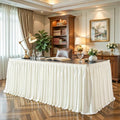 9ft Ivory Satin Table Skirt for Rectangle & Round Table Teacher Desk Skirt by PartyTalk