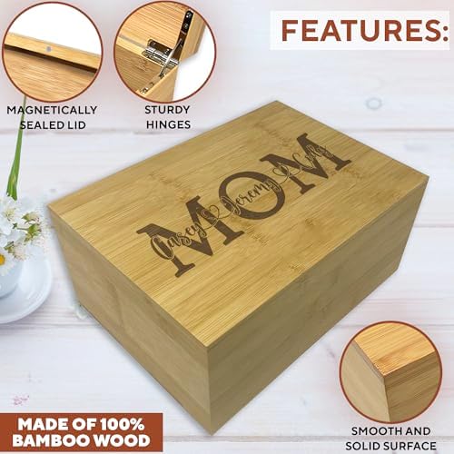 Mom Gifts from Daughters Personalized Mom Gift from Kids Wooden Memory Box - Image 7