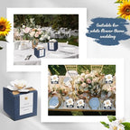 Affrolling 50 Pcs Wedding Favor Boxes, Square Flower Gift Box Party, Blue - Image 5
