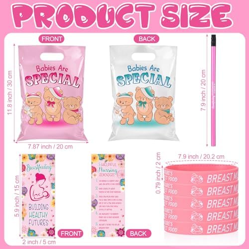 Resurhang 50 Set New Mom Gifts Bulk, Pink Baby Shower Breastfeeding Favors - Image 2