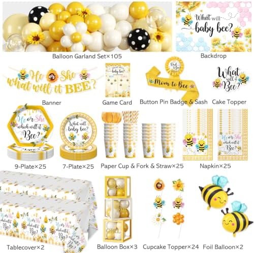 What Will Baby Bee Gender Reveal Decorations,Serves 25 Guests - Image 2