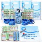Resurhang 200 Pcs Diabetes Awareness Assorted Items, Blue Ribbon Gift Favor by Resurhang