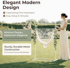 Wedding Welcome Sign Stand, 50" Standard Height - White Metal Sign Holder with 6 Leather Straps, Easel Stand for Seating Charts & Event Décor - Image 4