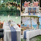 30 Pack Dusty Blue Cheesecloth Table Runner 9FT Rustic Sheer Table Runners 17x108 Inch Gauze Boho Runner for Wedding Bridal Baby Shower Birthday Party Table Decorations - Image 7
