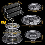 6 Pcs Acrylic Dessert Stand Set Tiered Tray Holder, Vivid Style - Image 2