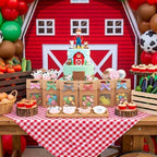 Maitys 36 Pcs Chicken Birthday Party Favor Boxes Farm Animal Foldable Chicken Box with Raffia Grass Bow Paper Treat Goodie Boxes for Adopt Chick Party Birthday, 5.91'' X 3.94'' X 2.36'', Retro - Image 4