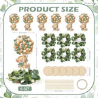 6 Set Baby Shower Bear Table Centerpieces Decortion Sage Green Bear with Eucalyptus Wreath Wood Slices Welcome Baby Table Toppers for Boy Or Girl Gender Reveal Party Favors - Image 2