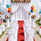 25 Pcs White Chair Sashes, Wedding Bow Decor 108in x 7in, Polyester Fabric Sash Ties for Banquet Seating, Folding Chairs, Reception Aisle, Party Decorations - Image 6