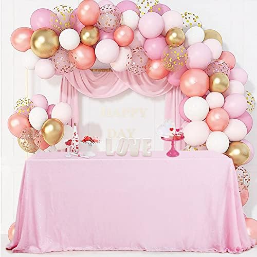 Sequin Tablecloth Pink Party Table Cloth 90x156inch Rectangle Glitter Cover - Image 2