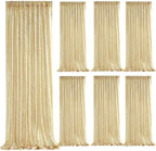 Light Gold Backdrop Curtain Drape Glitter Sequin Backdrop for Wedding 6Pack by QueenDream