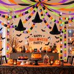 Halloween Decoration Paper Chain Garland, 500 Sheet Strips, Crepe Streamers by Unknown