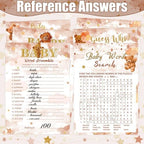 476 Pcs Brown Bear Baby Shower Games, 9 Style Baby Shower Activities - Image 5