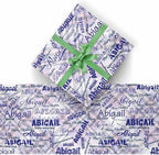 AOFUN Wrapping Paper for Men, Anniversary, Baby, Christmas, Personalized Birthday Gifts - Custom Name, 5 Rolls 58" x 23" - Image 2