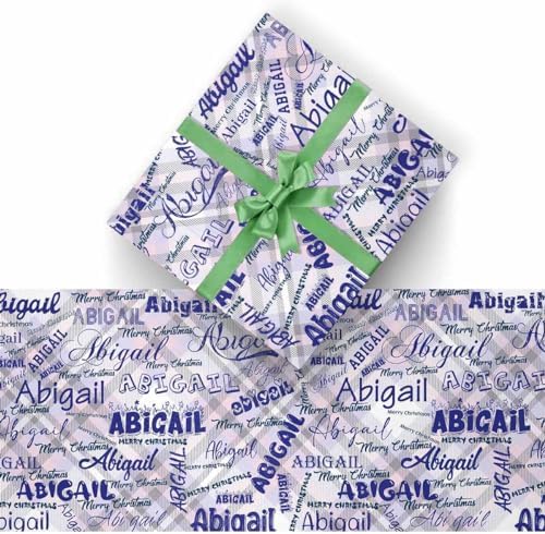 AOFUN Wrapping Paper for Men, Anniversary, Baby, Christmas, Personalized Birthday Gifts - Custom Name, 5 Rolls 58" x 23" - Image 2