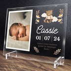 11.75"x9.75" Custom Glass Picture Frame for 5x7 Photo, Personalized Baby Picture Frames, Nursery Decor for Gender Reveal and Baby Announcement Ideas, Adoption Gifts for New Parents (Design 3) - Image 3
