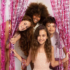 20 Pack Foil Curtain Backdrop Pink Metallic Tinsel Foil Fringe Curtains Photo Booth Props for Birthday Wedding Engagement Baby Shower Bachelorette Christmas Holiday Celebration Party Decorations - Image 4