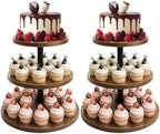 Wooden Cupcake Stand 2 Pack, Large Cupcake Tower Stand for 50 Cupcakes, 3 Tiered Wooden Serving Trays Stand, Soporte Para Cupcakes, Dessert Table Display by Unknown
