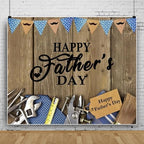 20x10ft Fathers Day Backdrop Brown Wall Wooden Fathers Day Backdrops for Photography Repair Tools Father's Day Photo Background I Love Dad Gender Reveal Newborn Party Banner Photo Booth - Image 2