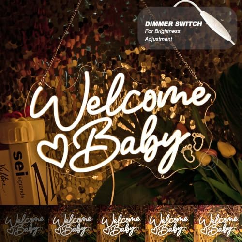 Britrio Welcome Baby Neon Sign for Baby Shower Gender Reveal Party Backdrop - Image 2