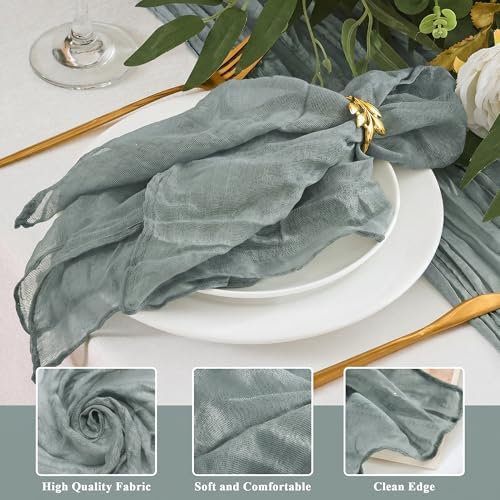 50 Pack Cheesecloth Napkins 20"x20" Dusty Blue Gauze Boho Napkins - Image 4