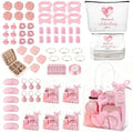 79 Pcs Baby Shower Game Prizes for Winners, Spa-Inspired Gift Set with "Thank You"-Makeup Bag, Jewelry Box, Eye Mask & Gift Bags for Baby Shower Game Prizes Wedding Bridal Shower Favors (Pink) by Giftota