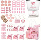 79 Pcs Baby Shower Game Prizes for Winners, Spa-Inspired Gift Set with "Thank You"-Makeup Bag, Jewelry Box, Eye Mask & Gift Bags for Baby Shower Game Prizes Wedding Bridal Shower Favors (Pink) by Giftota