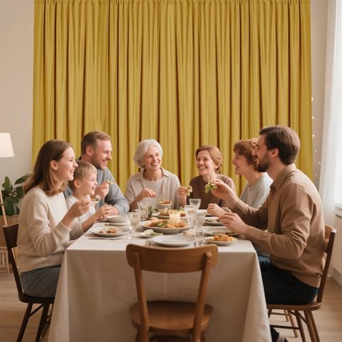 Sugargirl Wrinkle Free Gold Backdrop Curtains Polyester Photo Backdrop Drapes Curtains with Rod Pockets for Party Birthday Wedding Photography Home Decoration(5x7FT, 2 Panels) - Image 3