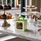 Restaurantware Pastry Tek 4.5 Inch Individual Cupcake Boxes 100 Polka Dots Cupcake Favor Boxes - Fits 1 With Window Green Paper Cupcake Gift Boxes Built In Handle For Weddings Or Parties - Image 3