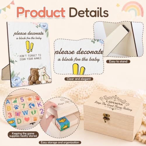 123 PCS Baby Shower Game Kit – Creative Wooden DIY Game with Markers, Fun Activities for Guests, Perfect for Baby Shower Boys & Girls, Interactive Painting & Memory-Making Party Game - Image 5