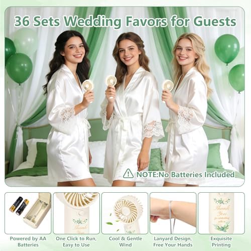 36Pcs Mini Handheld Fans for Wedding Bridal Baby Shower Guests - Image 4