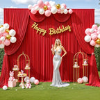 40ft x 12ft Red Backdrop Curtains Wrinkle Free Backdrop Curtain for Wedding Parties Red Fabric Backdrops Drapes Back Drop Cloth Bridal Shower Stage Curtains Wedding Decorations for Reception - Image 2