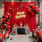 20ft x 10ft Red Wrinkle-Free Backdrop Curtains, Fabric Photo Drapes for Christmas Party Valentine’s Day New Year Patriotic Holidays 4th of July Birthday Photography Background - Image 6