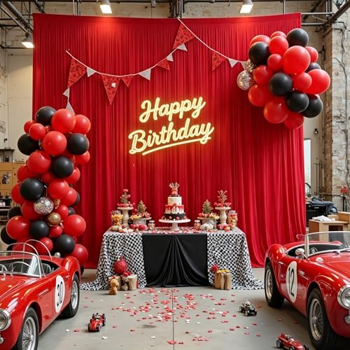 20ft x 10ft Red Wrinkle-Free Backdrop Curtains, Fabric Photo Drapes for Christmas Party Valentine’s Day New Year Patriotic Holidays 4th of July Birthday Photography Background - Image 6