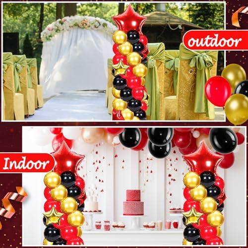 Gejoy Red Black Gold Balloon Column Stand Kit, Adjustable 1.4-6.6 ft - Image 7