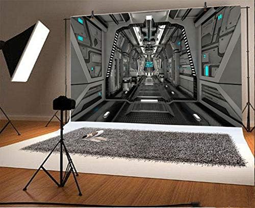 12x8ft Spaceship Interior Galaxy Decorations Backdrop Outer Space Star Space Station Astronaut Spacecraft Background Universe Adventure Asteroid Science Fiction Birthday Banner Photo Booth - Image 2