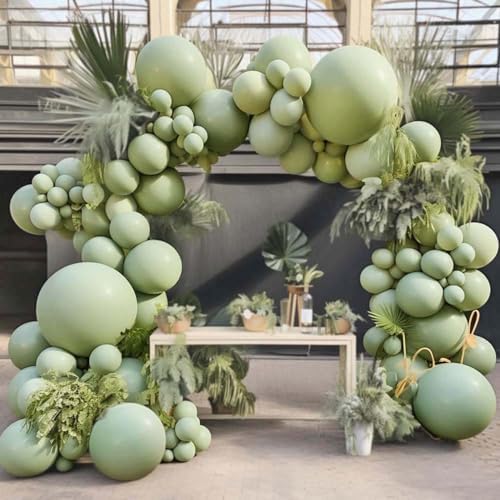 Dusty Green Teal Balloon Garland Arch Kit Double Stuffed, Dark Turquoise Aqua Sage Mist Green Balloon Different Sizes 18/12/5 Inch for Baby Shower Birthday Wedding Thanksgiving Christmas Party Decorat - Image 5