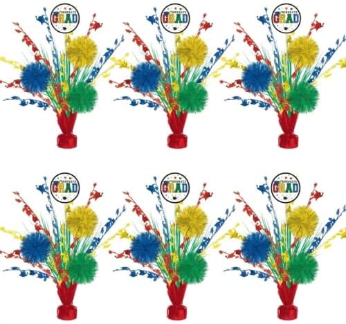 Exquisite Graduation Spray Centerpieces 6 Pack, 18 Inch Grad Decor by Exquisite