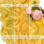20 Pack Gold 17 x 108 Inch Cheesecloth Table Runner - Boho Gauze Sheer Fabric for Wedding Baby Shower Party Home Decor - Image 6