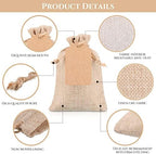 Woanger 100 Pcs Drawstring Burlap Gift Bags 4x6 Inch with Tags, Light Brown - Image 3