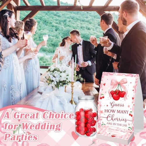 162 Pcs Cherry Theme Baby Shower Games Guess Guess How Many Are in the Jar - Image 6