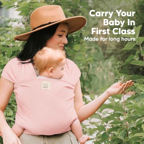 KeaBabies Baby Wrap Carrier, All in 1 Original Baby Carrier (Dusty Pink) - Image 6
