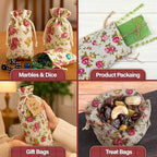Mandala Crafts 18X24 In Rose Burlap Drawstring Gift Bags for Favors, 10 PCs - Image 4