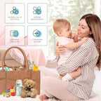 Cute Castle 2 Pack Diaper Caddy Organizer - Portable Baby Caddy Organizer with Handle, Nursery Storage Bin and Car Organizer for Girls, Boys - Baby Gift Basket - Caramel, Large - Image 3