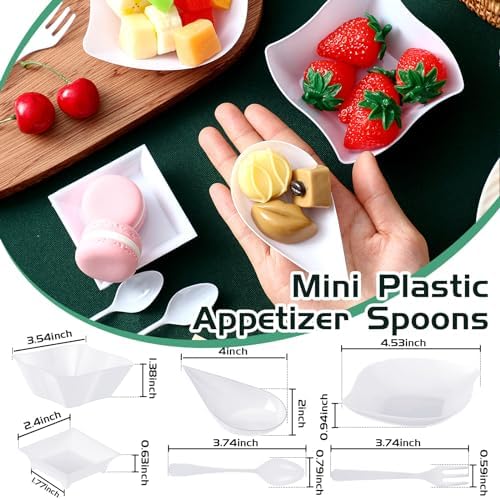 Tessco for you 800 Pcs Mini Appetizer Plates Classic Style White - Image 3