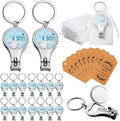 50 Sets Bottle Openers Baby Shower Return Favors for Guest Nail Clipper Bottle Opener Decorations with Thank You Tags Organza Bags for Baby Shower Gender Revel Party Souvenirs(Cute Elephant) by Lanties