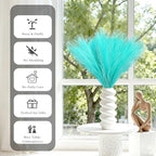 obbsie 50pcs Faux Pampas Grass, 21.6" Short Artificial Pompous Grass Branches for Vase Filler Home Table Centerpieces Wedding Decor (Light Blue) (Pack of 2) - Image 5
