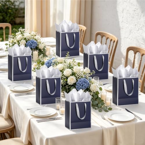 Saking 50 Pcs Medium Gift Bags Bulk with Handles and Tissue Paper 8x5x10 In - Image 7